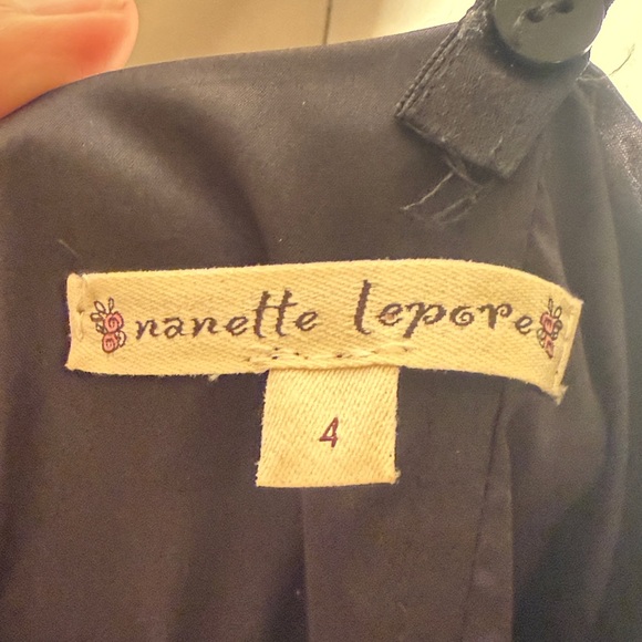 Nanette Lepore Black Velvet Cream Tulle Floral Dress - Picture 9 of 9